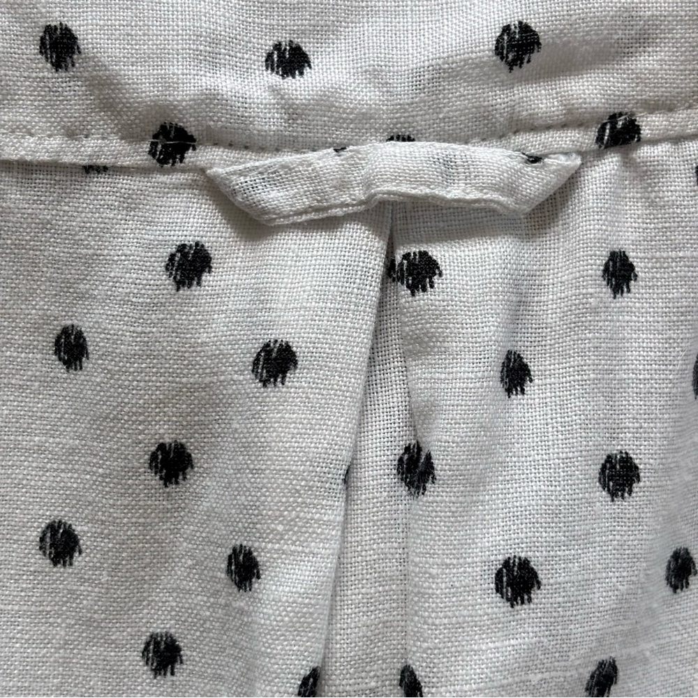 Ann Taylor Loft Women's White & Black Polka Dot Linen Shirt Dress Size 6 - Picture 13 of 17